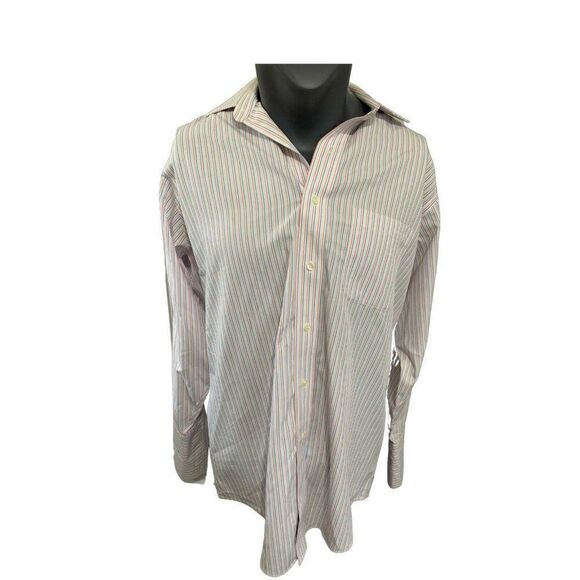 brooks brothers Mens Blue White Striped Long Sleeve Dress Shirt 15 1/2 32 Large - Picture 1 of 5